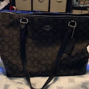 Coach Zip Top Tote Jacquard